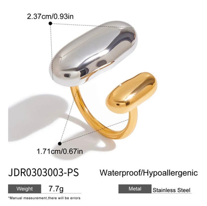 Two Tone Pentagram Ring Stainless Steel