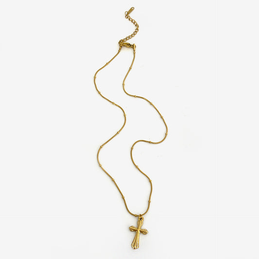 Cross 18K Gold Plated Steel Pendant Necklace
