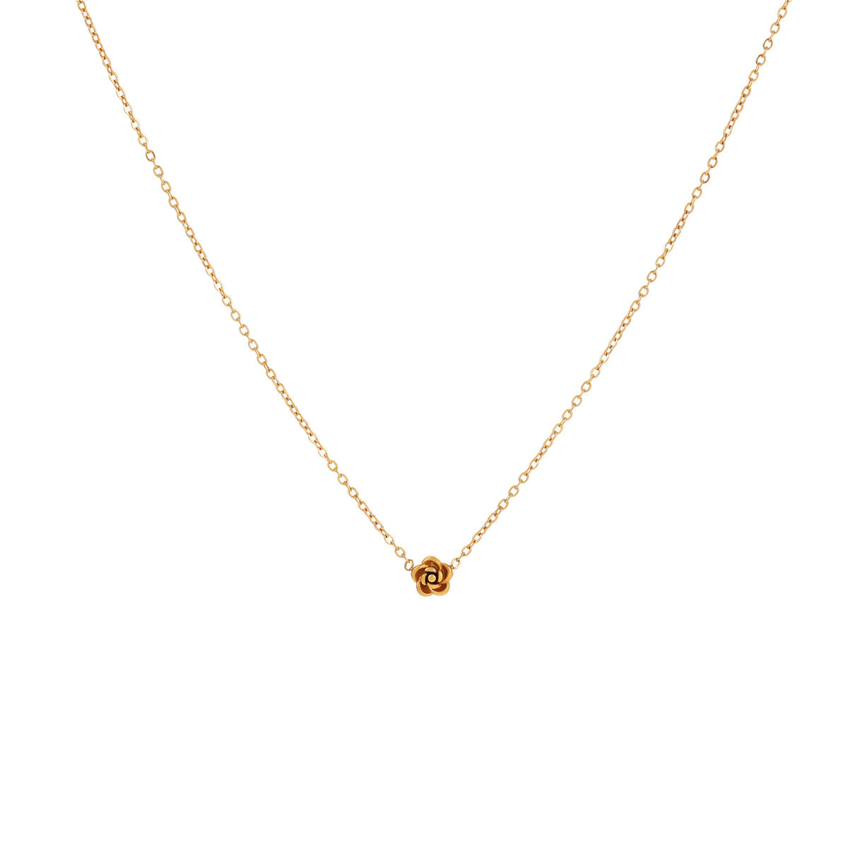 Flower Necklace 18K Gold Plated Steel