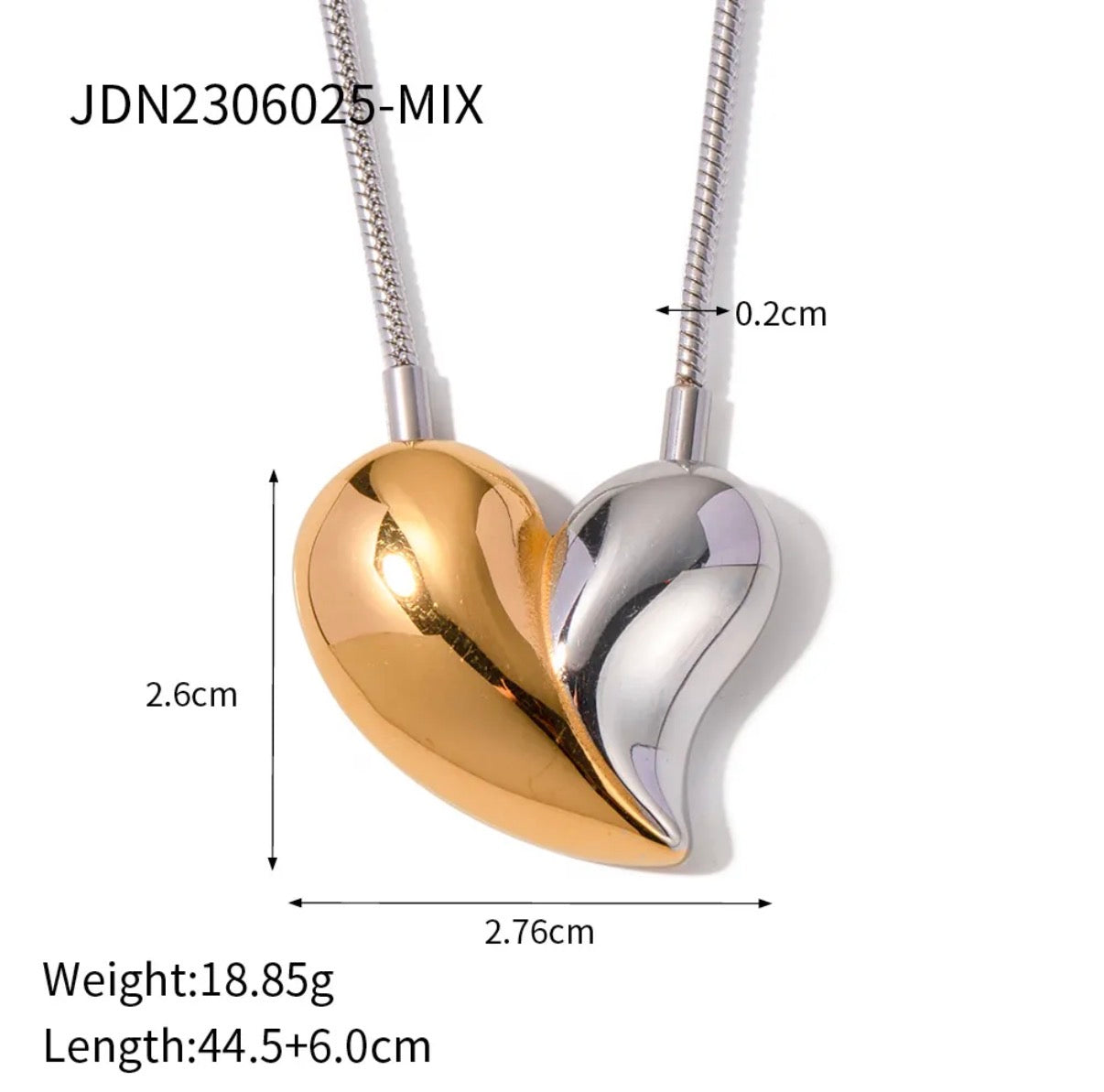 Heart Necklace Stainless Steel