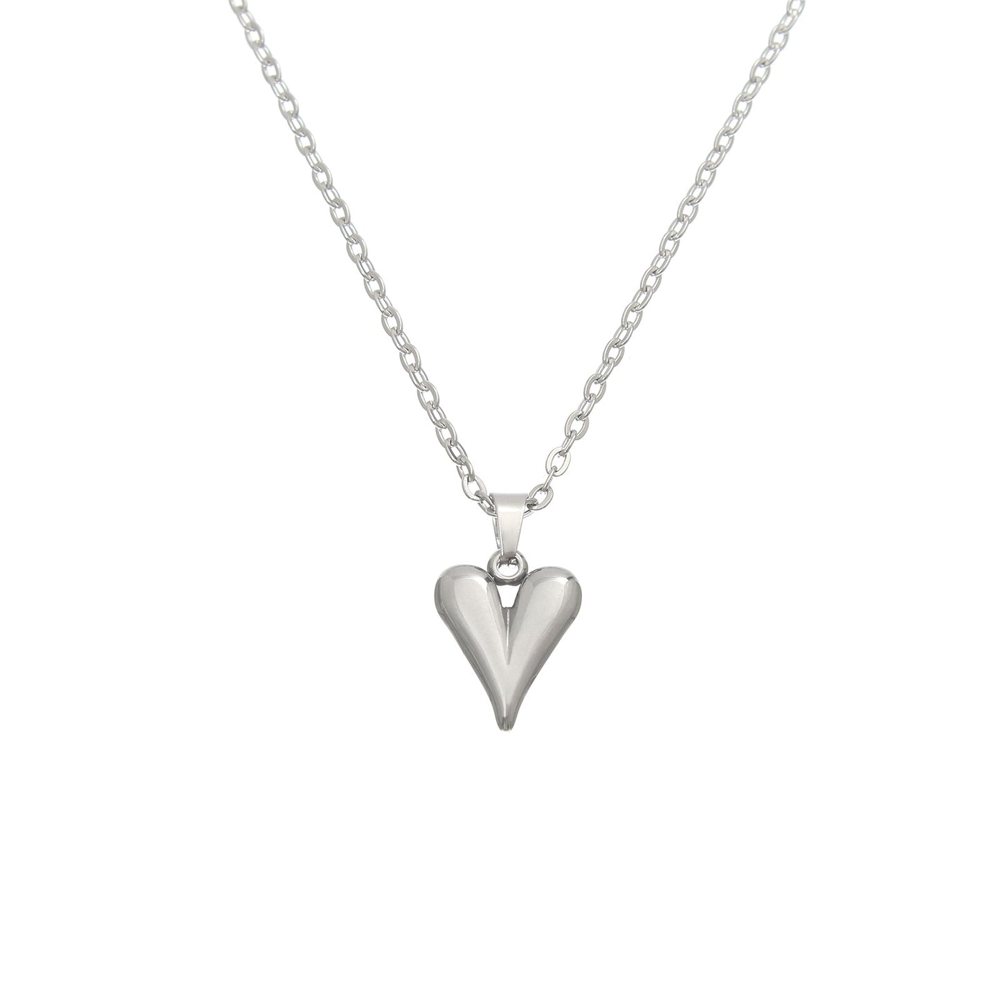 Heart Shape Pendant Necklace  Stainless Steel