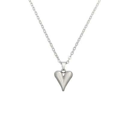 Heart Shape Pendant Necklace  Stainless Steel