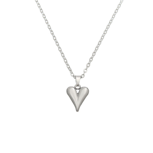 Heart Shape Pendant Necklace  Stainless Steel
