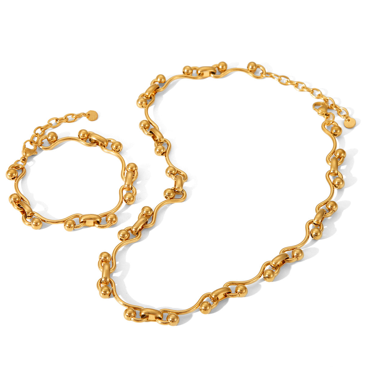 Bracelet Geometric 18K Gold Plated Steel