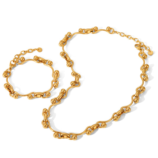 Bracelet Geometric 18K Gold Plated Steel