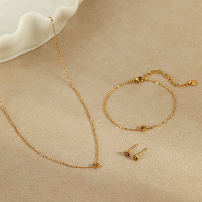 Flower Bracelet 18K Gold Plated Steel