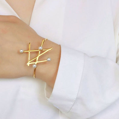 Bracelet, 18K Gold Plated Steel