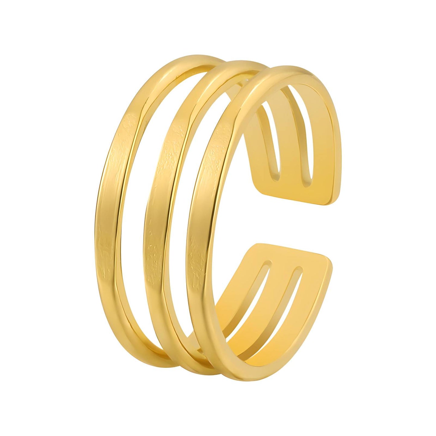 Ring, 18K Gold Plated Steel