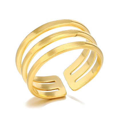 Ring, 18K Gold Plated Steel