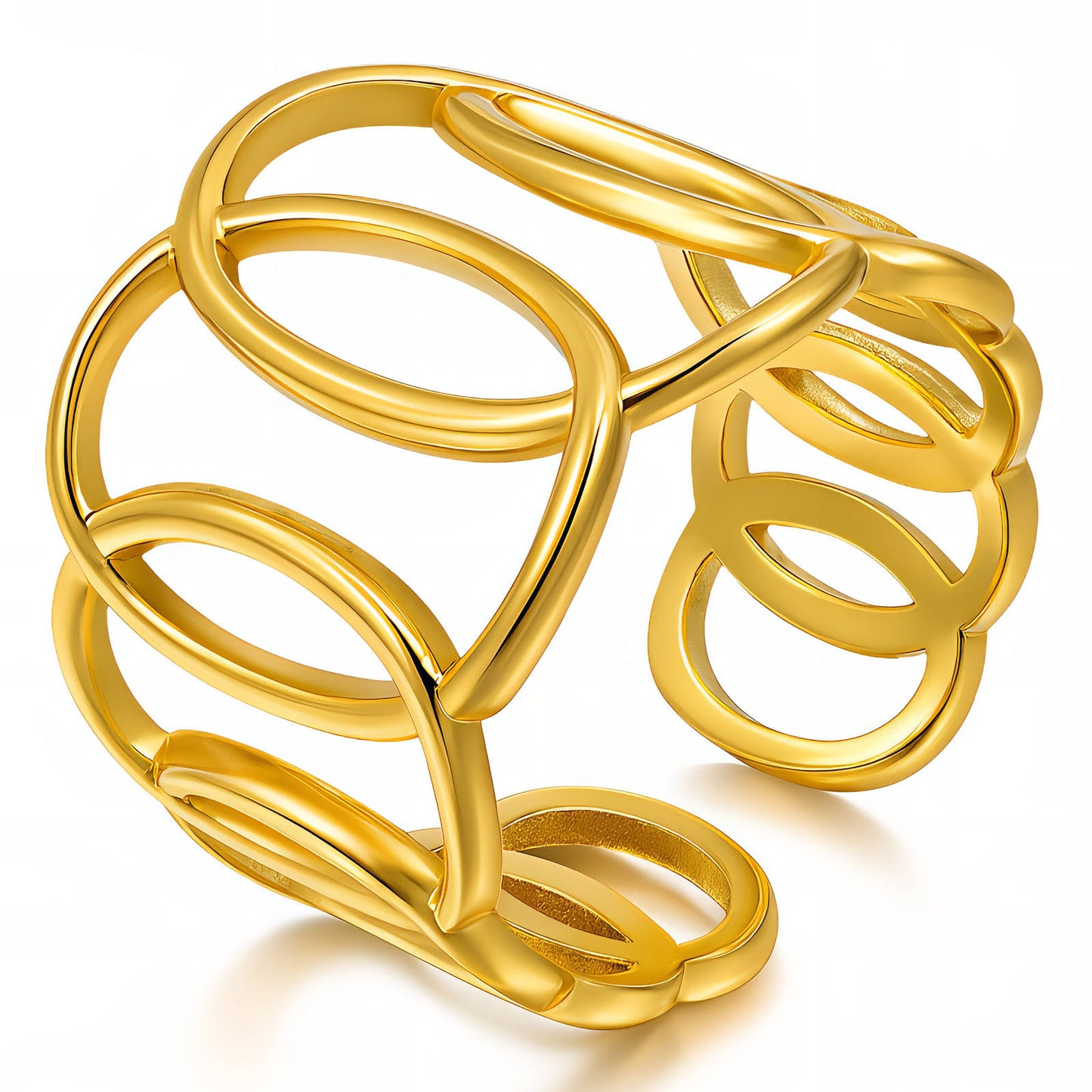 Ring, 18K Gold Plated Steel