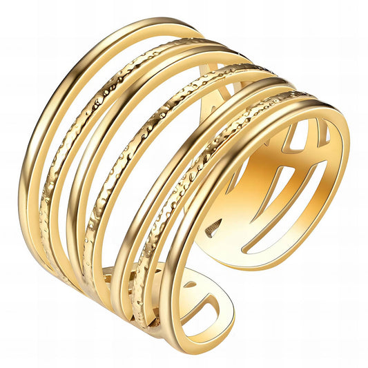 Ring, 18K Gold Plated Steel