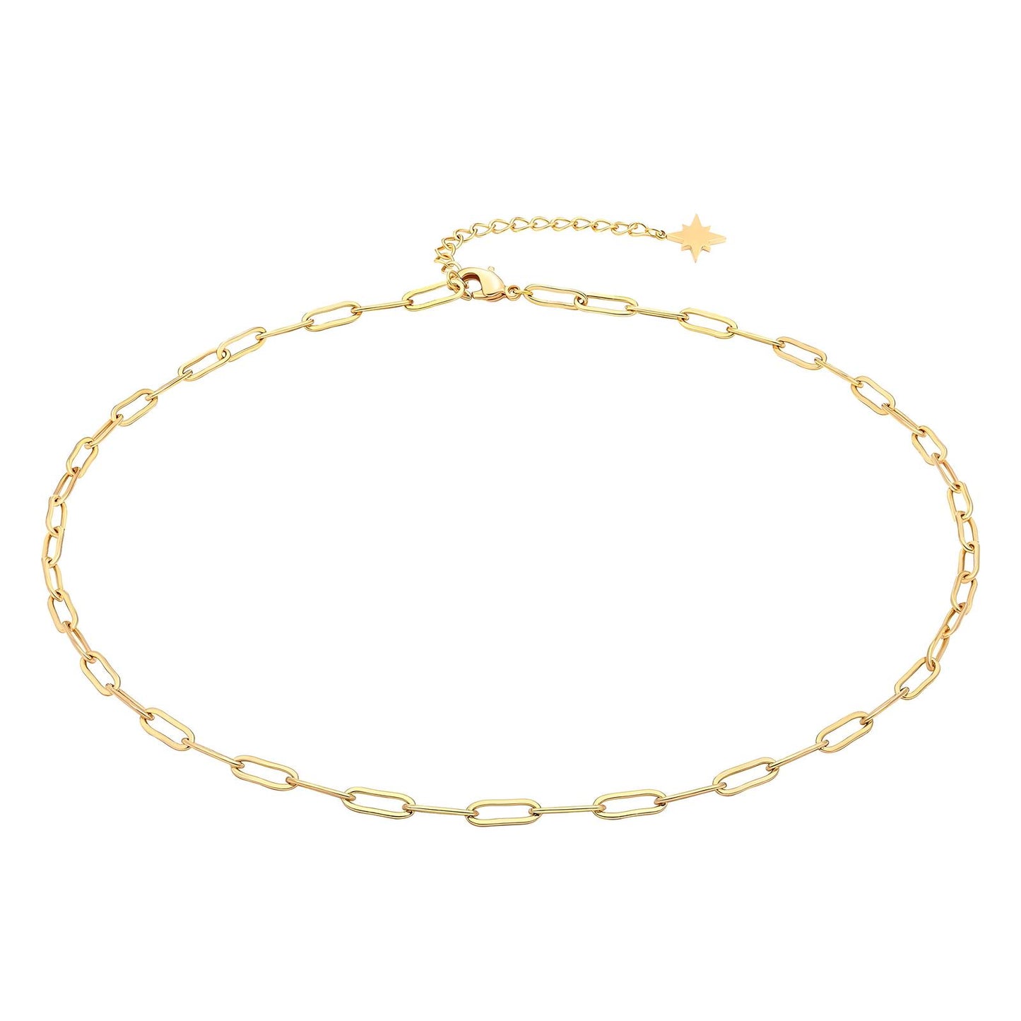 Necklace, 18K Gold Plated Steel