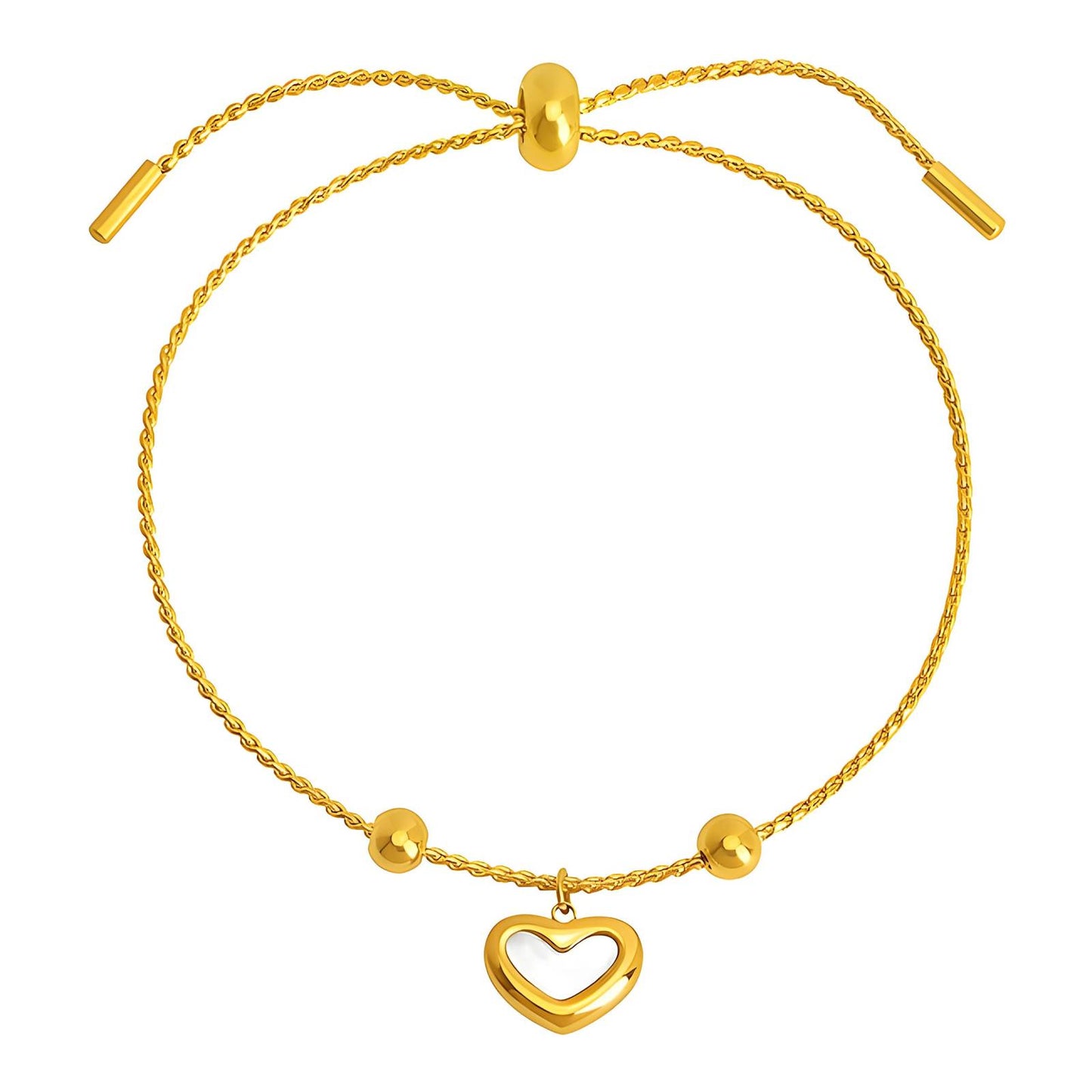 Heart Bracelet 18K Gold Plated Steel