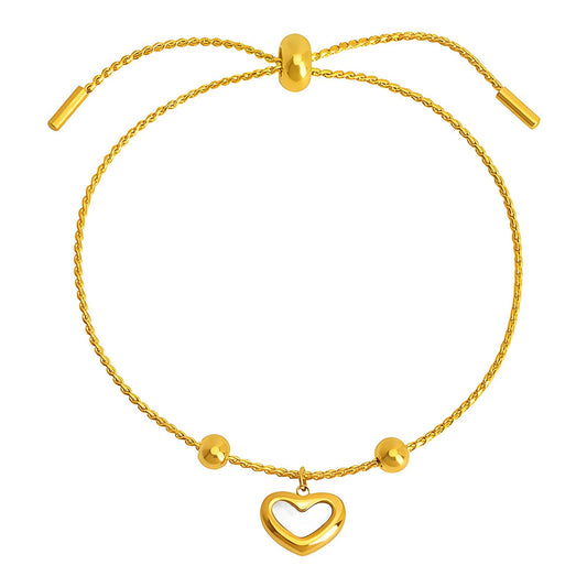 Heart Bracelet 18K Gold Plated Steel
