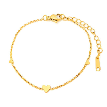 Hearts Bracelet 18K Gold Plated Steel
