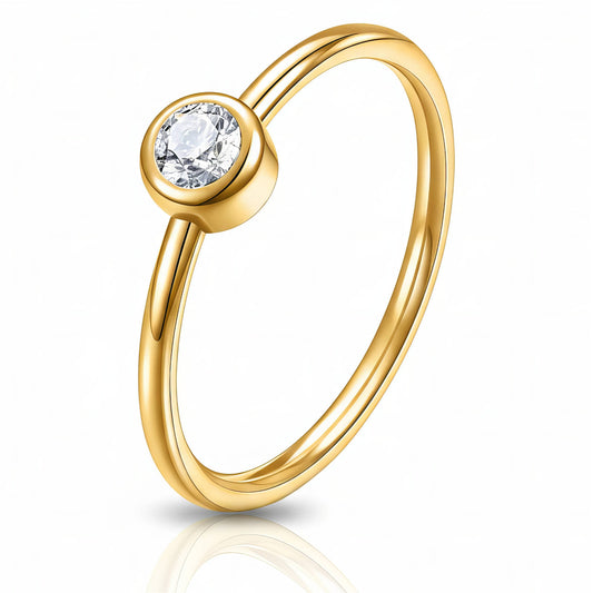 Ring, 18K Gold Plated Steel