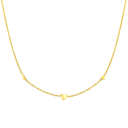 "Hearts" Necklace, 18K Gold Plated Steel