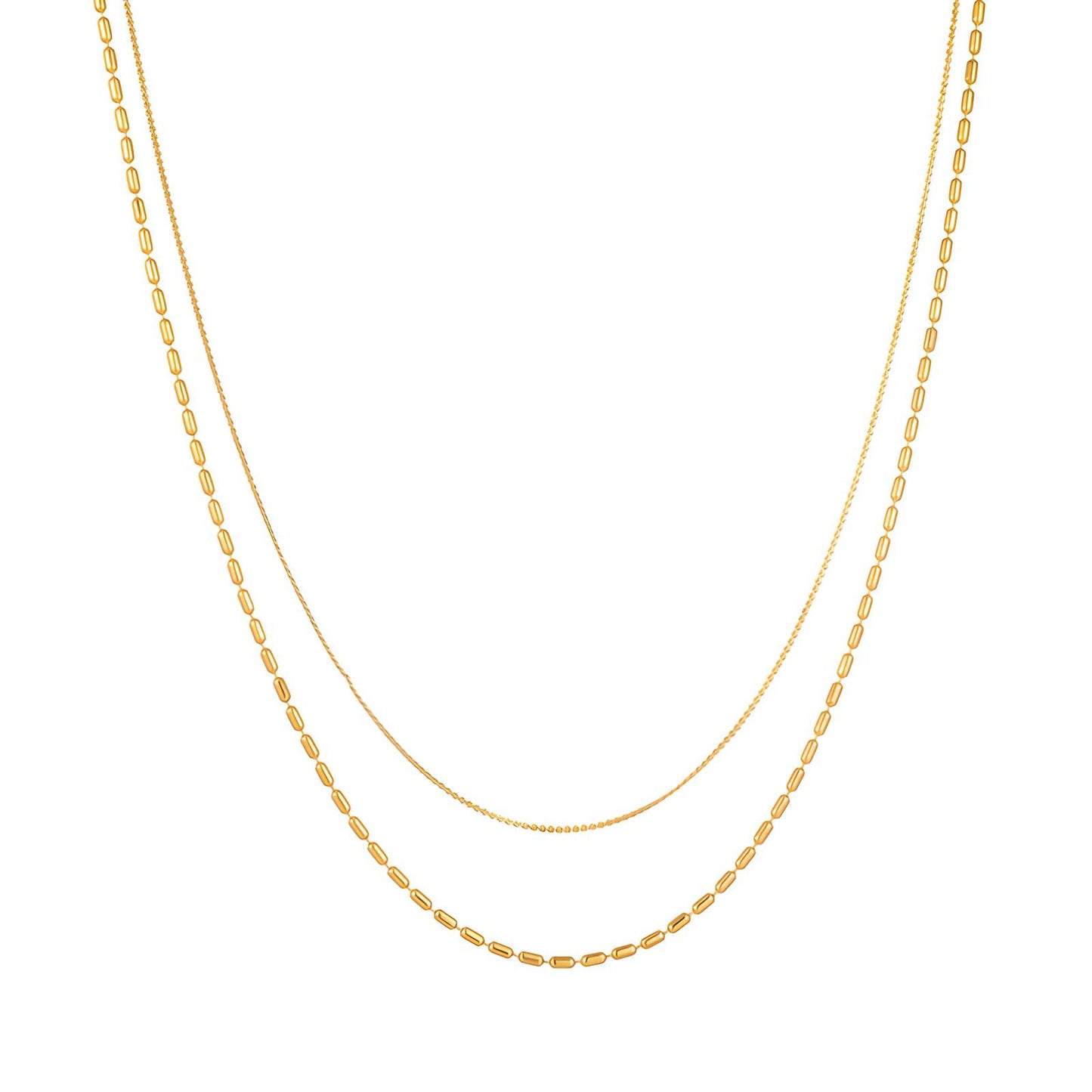 Necklace, 18K Gold Plated Steel