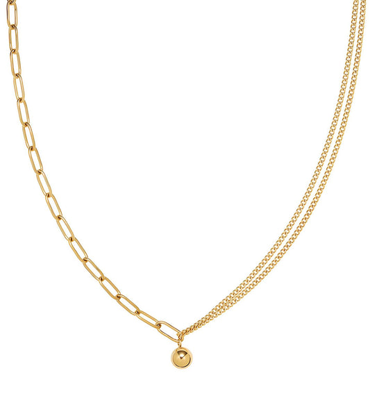 Necklace, 18K Gold Plated Steel