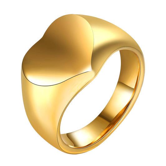 "Heart" Ring, 18K Gold Plated Steel