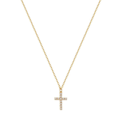 "Crosses" Necklace, 18K Gold Plated Steel