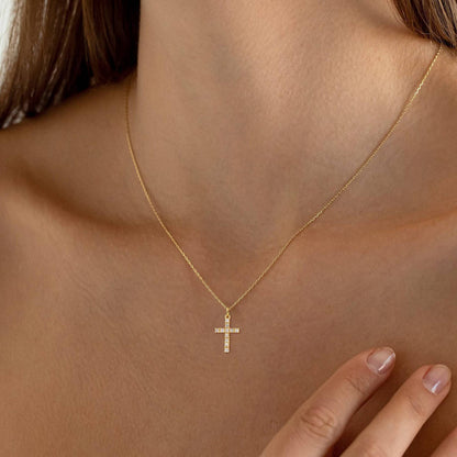 "Crosses" Necklace, 18K Gold Plated Steel