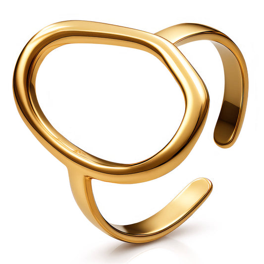 Ring, 18K Gold Plated Steel