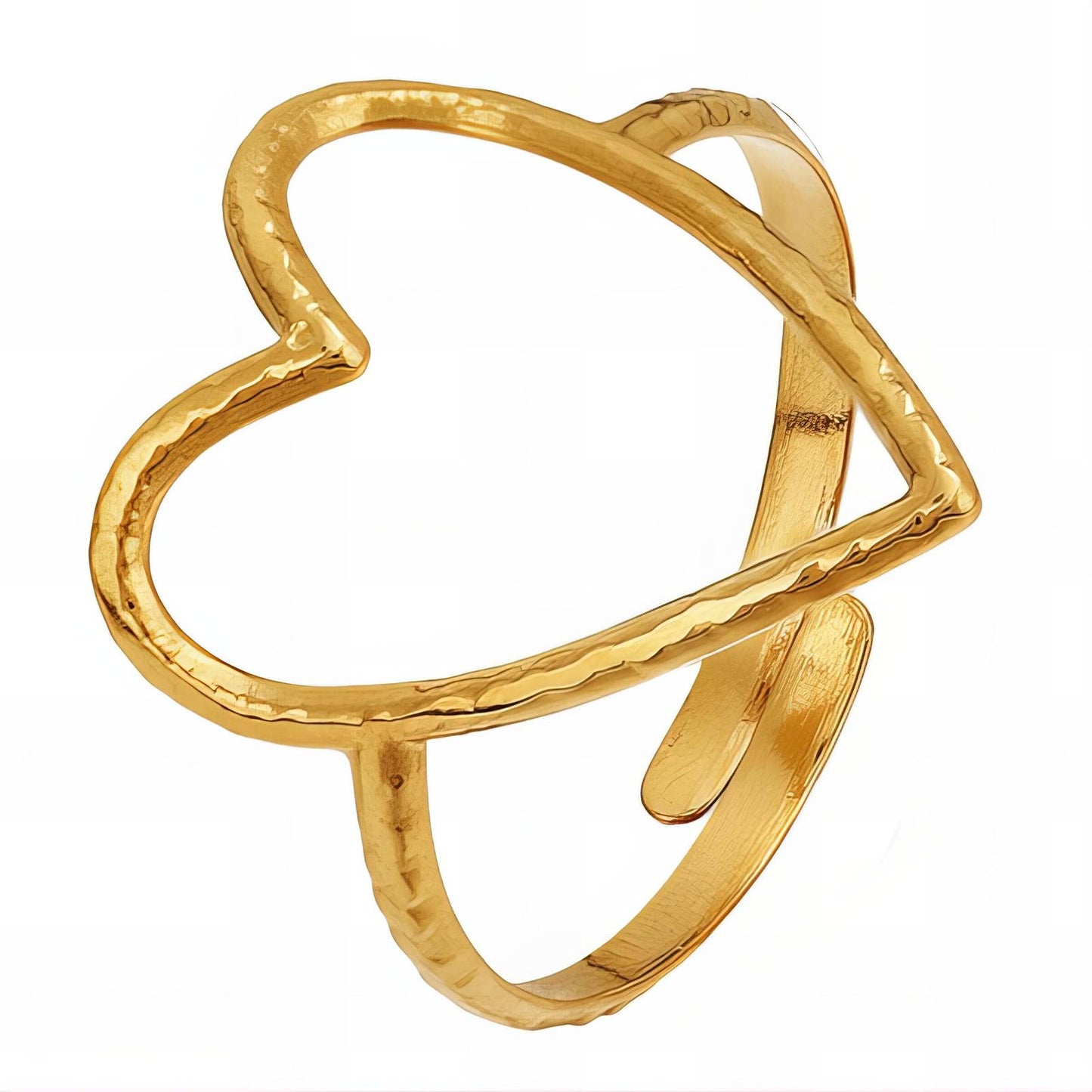 "Heart" Ring, 18K Gold Plated Steel