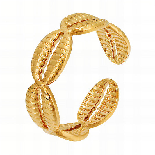 Ring, 18K Gold Plated Steel
