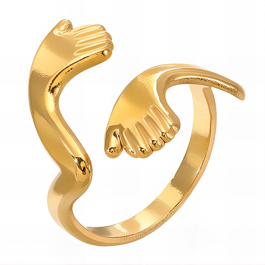 Ring, 18K Gold Plated Steel