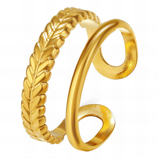 Ring, 18K Gold Plated Steel