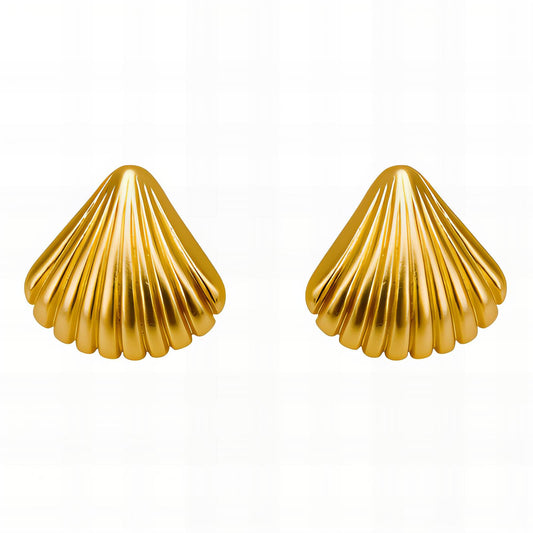 "Seashells" Earrings, 18K Gold Plated Steel