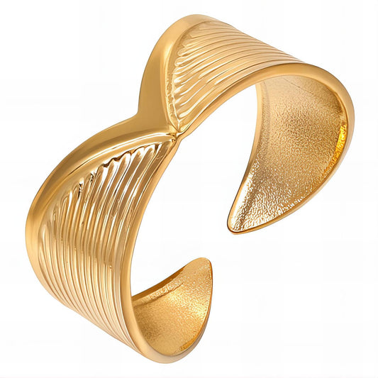 Ring, 18K Gold Plated Steel