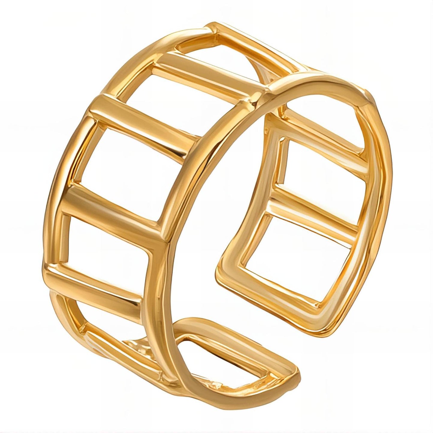 Ring, 18K Gold Plated Steel
