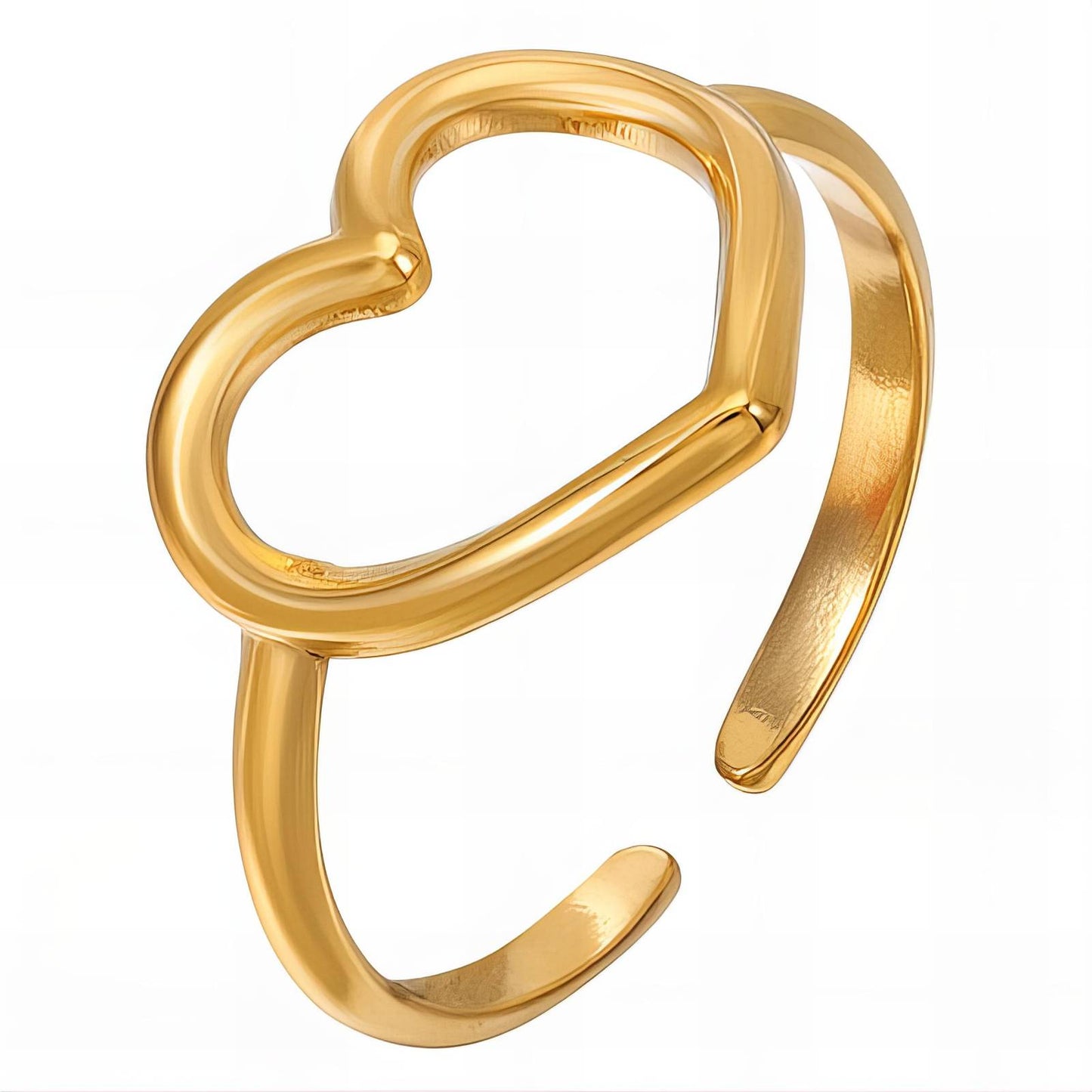 "Heart" Ring, 18K Gold Plated Steel