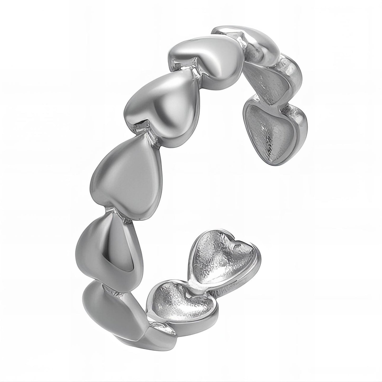 "Hearts" Ring, Stainless Steel