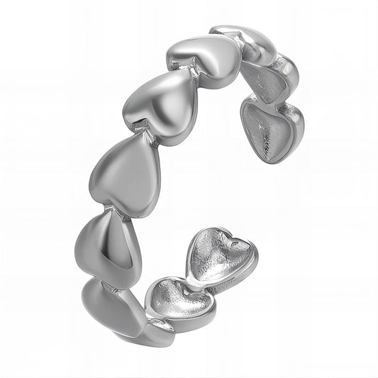 "Hearts" Ring, Stainless Steel