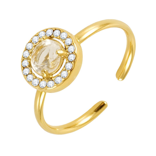 Ring, 18K Gold Plated Steel
