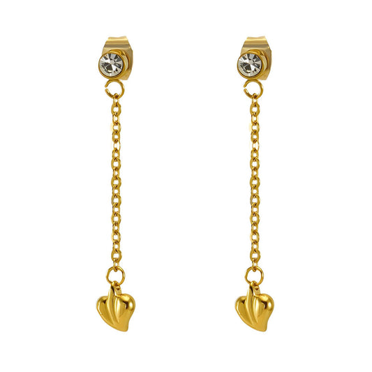 "Hearts" Earrings, 18K Gold Plated Steel