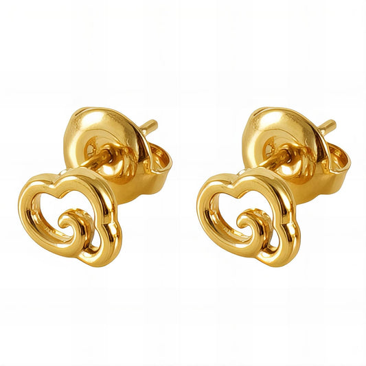 Earrings, 18K Gold Plated Steel