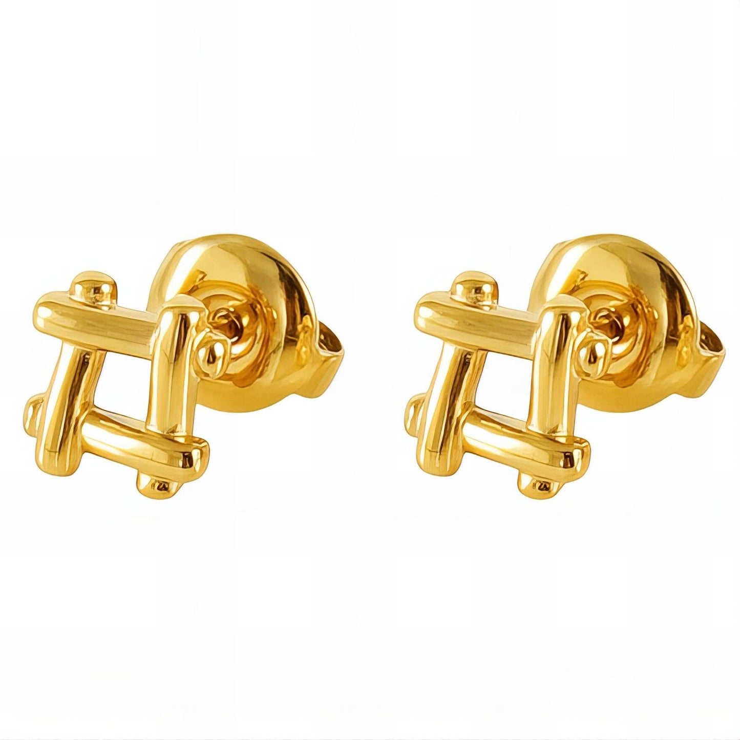 Earrings, 18K Gold Plated Steel