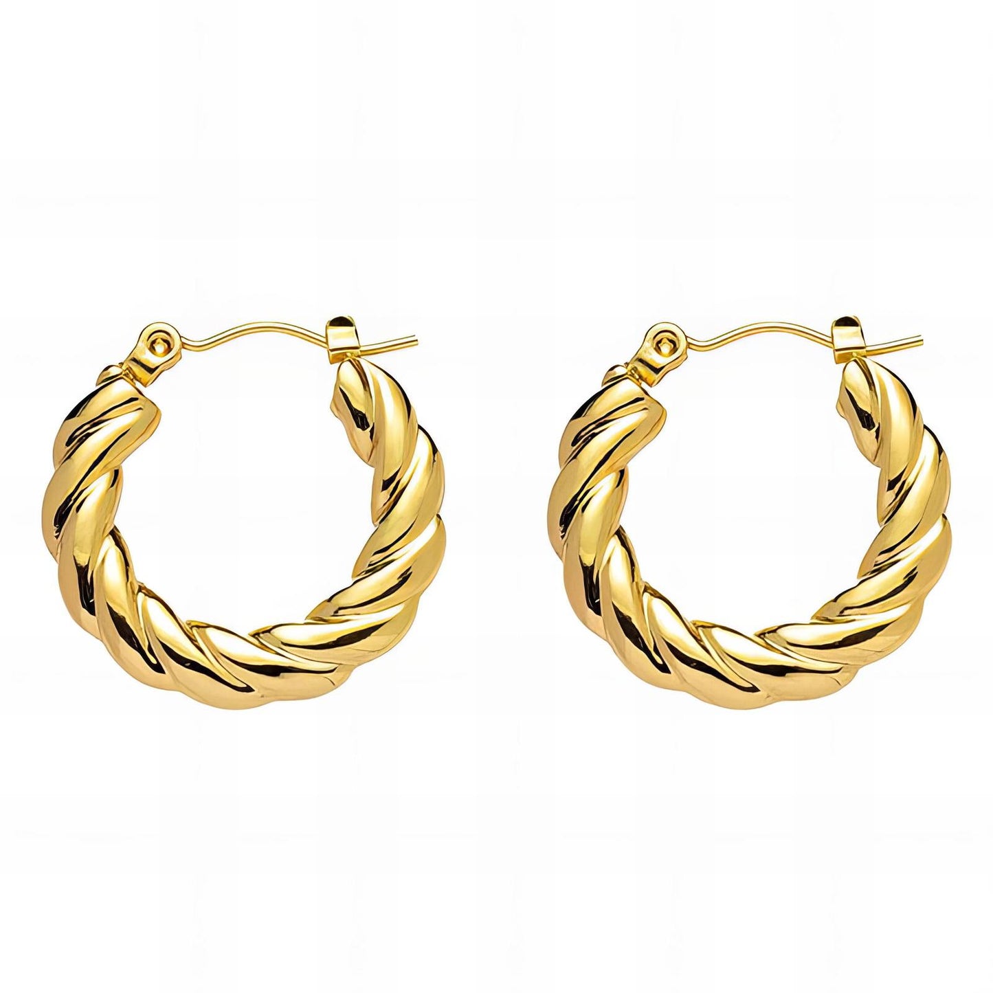 Earrings, 18K Gold Plated Steel
