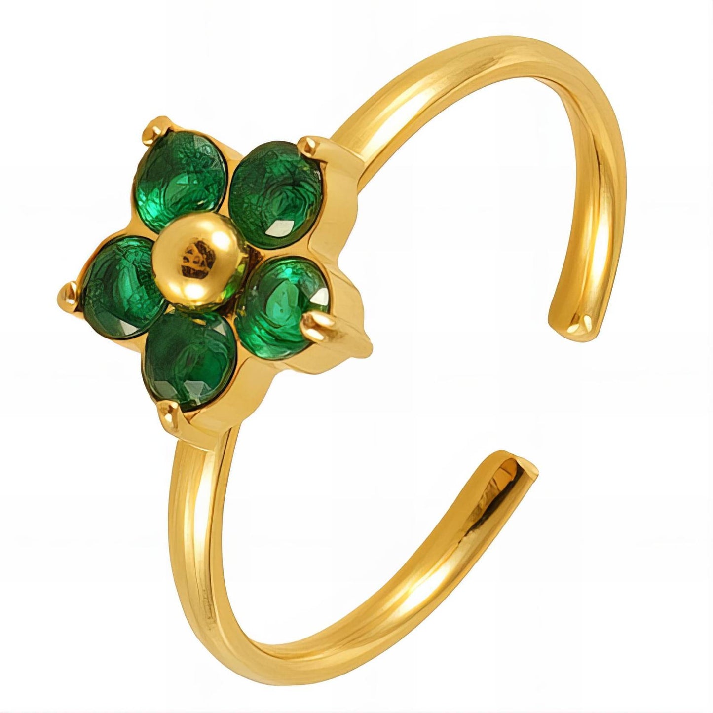 "Flower" Ring, 18K Gold Plated Steel