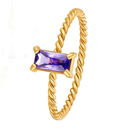 Ring, 18K Gold Plated Steel