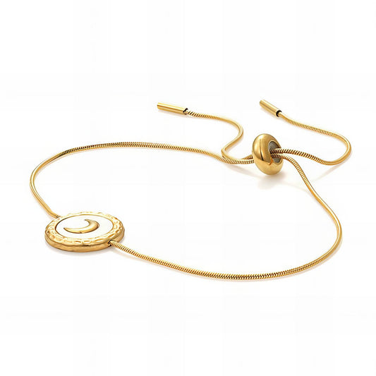"Crescent" Bracelet, 18K Gold Plated Steel