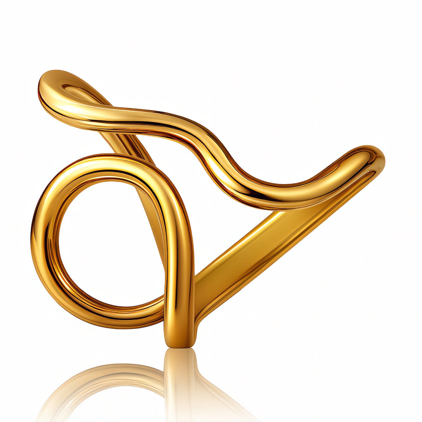 Ring, 18K Gold Plated Steel