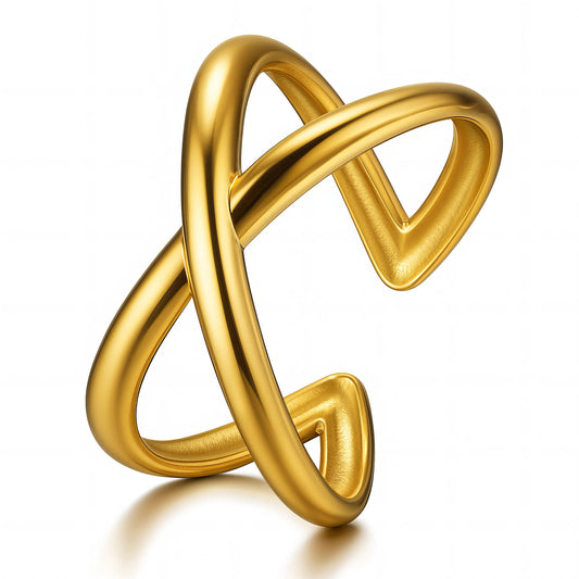 Ring, 18K Gold Plated Steel