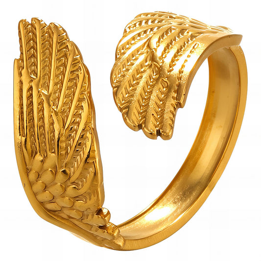 "Wings" Ring, 18K Gold Plated Steel
