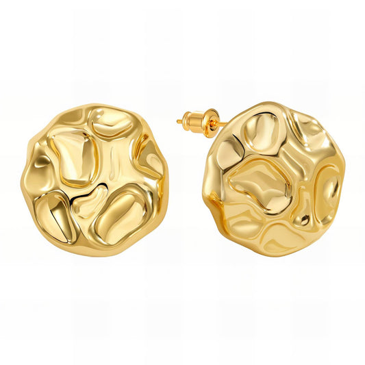 Earrings, 18K Gold Plated Steel
