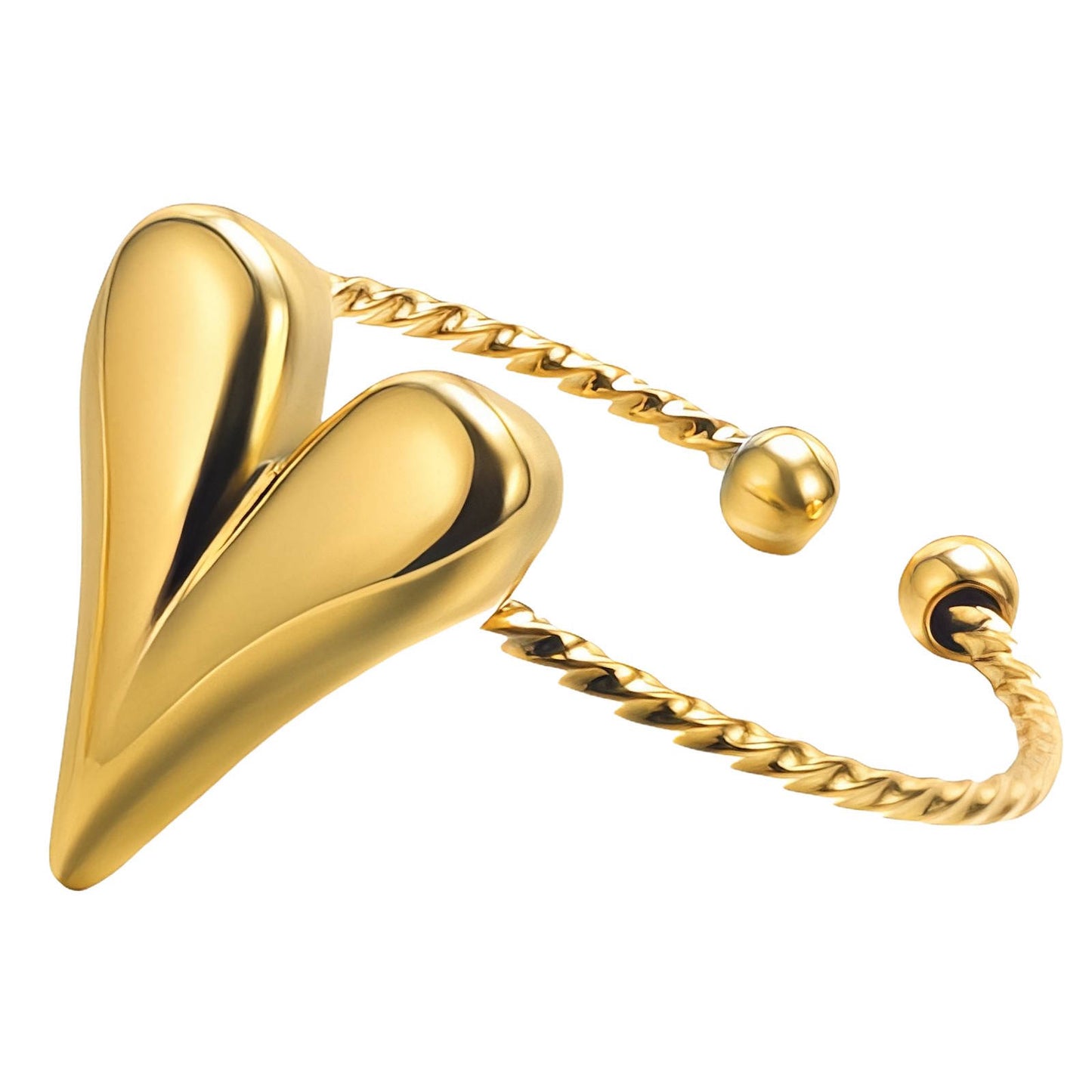 "Heart" Ring, 18K Gold Plated Steel